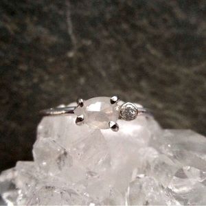 White Rosecut Diamond Ring (OOAK)